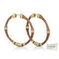 Lauren G. Adams Bamboo Hoop Earrings (Gold & Coco Brown)